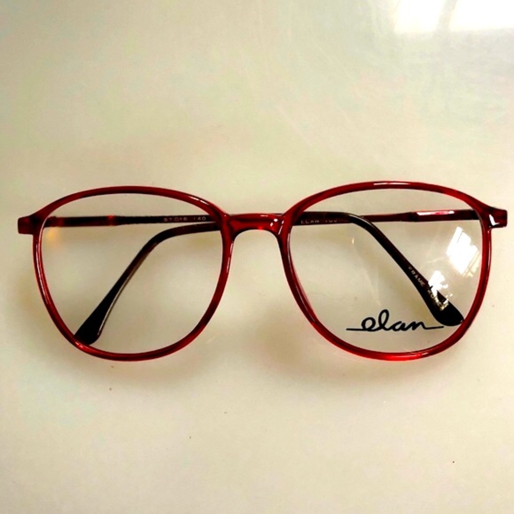 Vintage new, unworn red frames / Elan glasses 57 16 140 new old stock, oversized